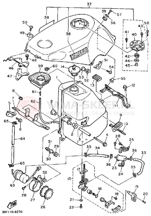 Schemat "zbiornik paliwa" do Yamaha FZR400A