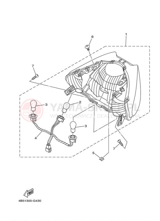 Schemat "lampa tył" do Yamaha T MAX XP500YY