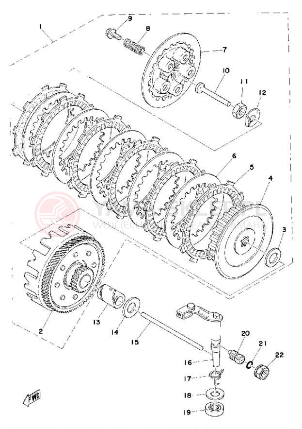 Schemat "sprzęgło" do Yamaha MX125C