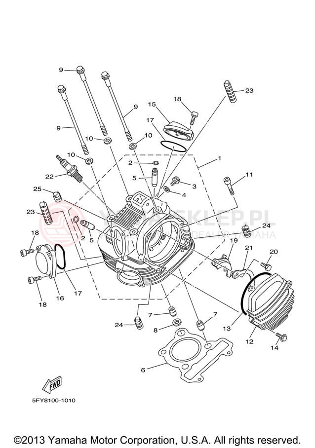 Schemat "głowica" do Yamaha TW200 TW200V/TW200VC