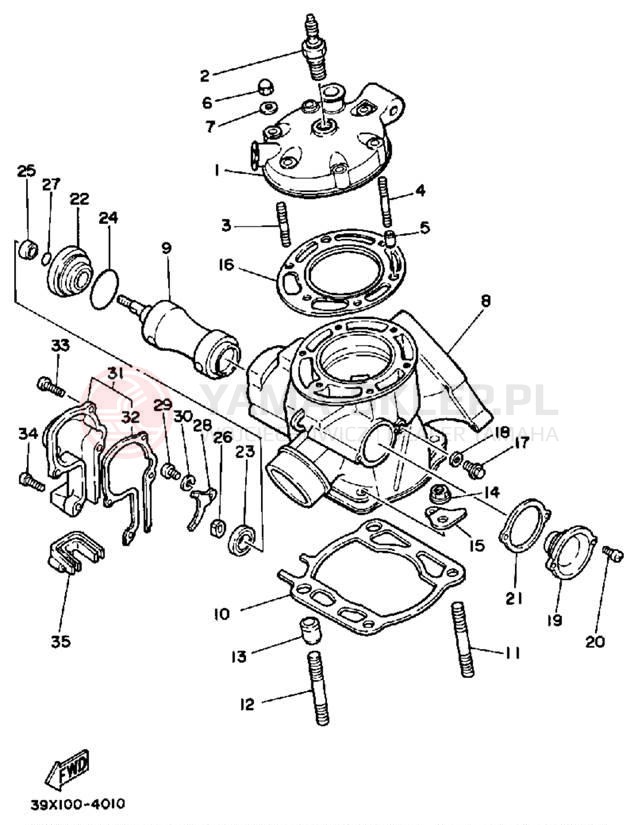 Schemat "cylinder" do Yamaha YZ250L