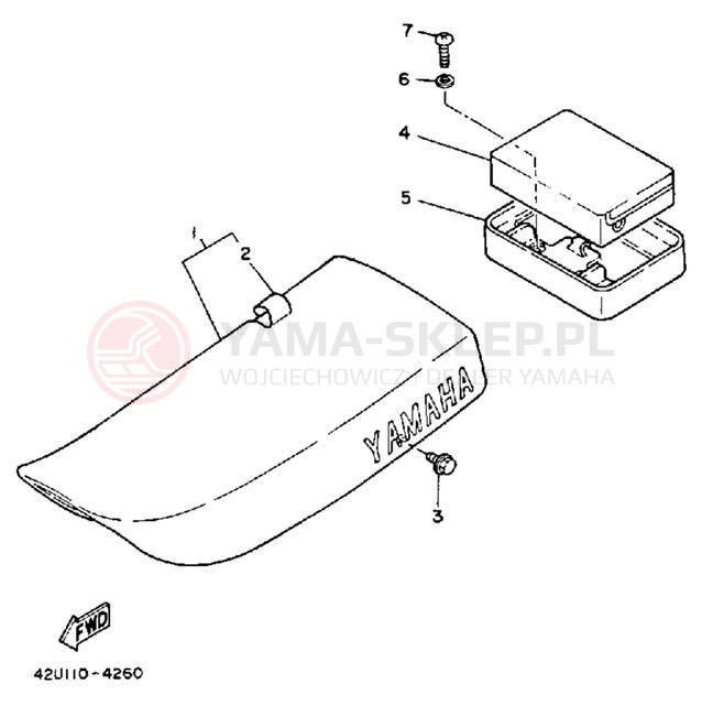 Schemat "siedzenie" do Yamaha XT250LC/XT250L