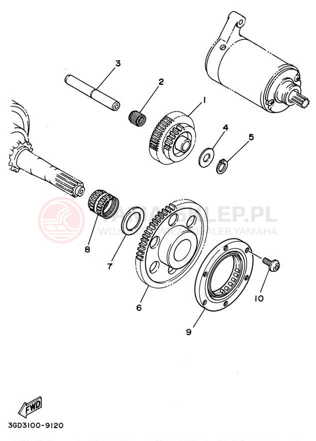 Schemat "rozrusznik" do Yamaha KODIAK 4WD YFM400FWG_