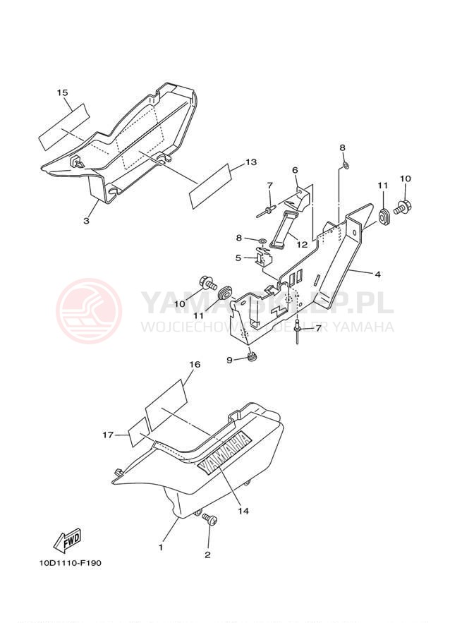 Schemat "Pokrywa boczna" do Yamaha TW200 TW200W1/TW200W1C