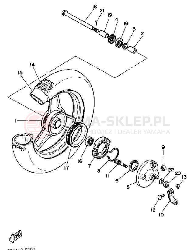 Schemat "Koło przód" do Yamaha Y-ZINGER PW50D