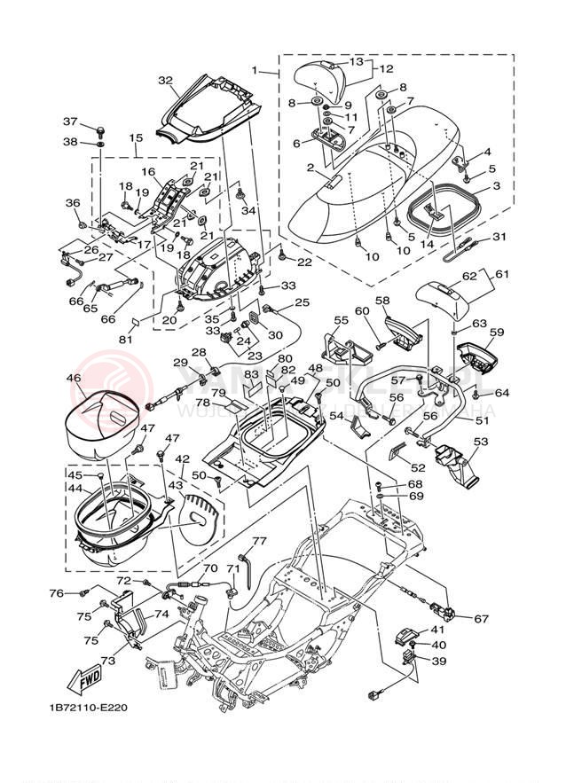 Schemat "siedzenie" do Yamaha MORPHOUS CP250W