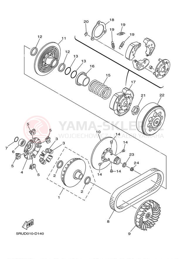 Schemat "sprzęgło" do Yamaha MAJESTY YP400V