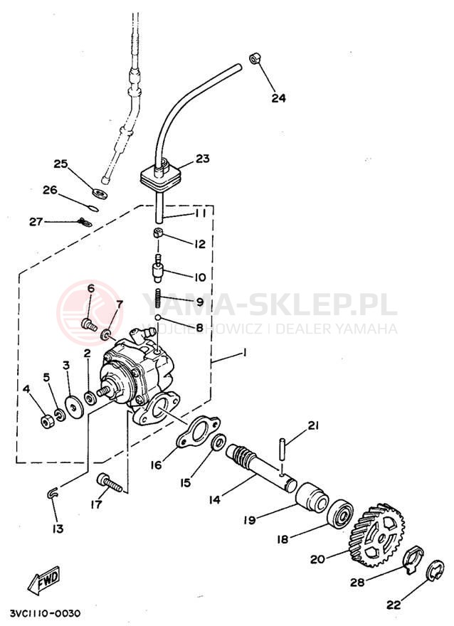 Schemat "Pompa olejowa" do Yamaha RT180A