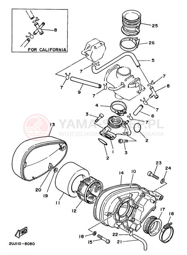 Schemat "Wtrysk paliwa" do Yamaha VIRAGO 250 XV250N/XV250NC