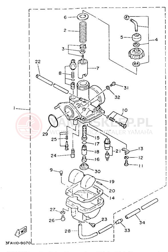 Schemat "Gaźnik" do Yamaha BREEZE YFA1F