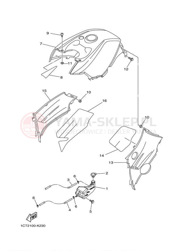 Schemat "Pokrywa boczna" do Yamaha GRIZZLY 450 EPS 4WD YFM45FGPDL