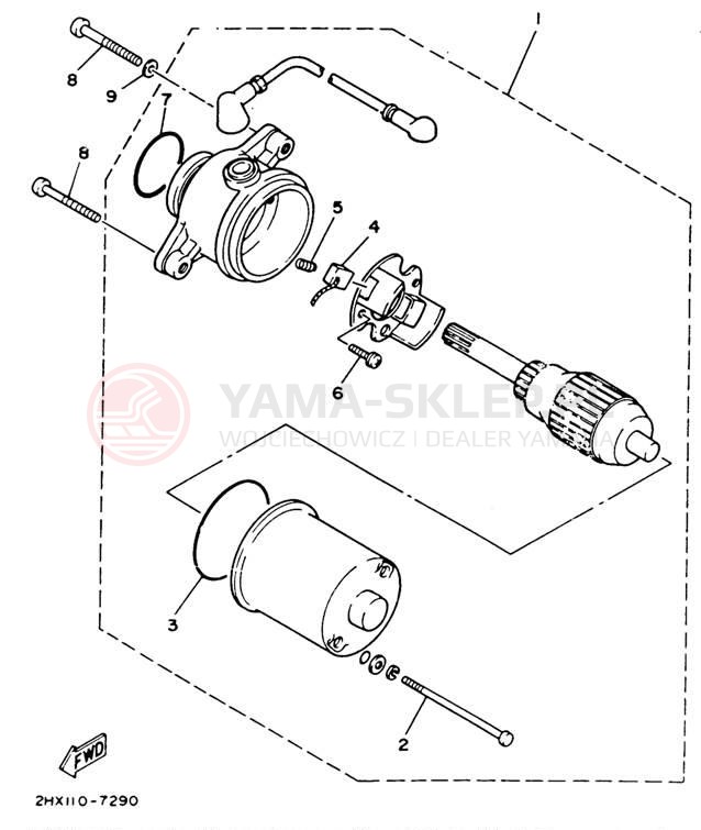 Schemat "rozrusznik" do Yamaha YFM100W