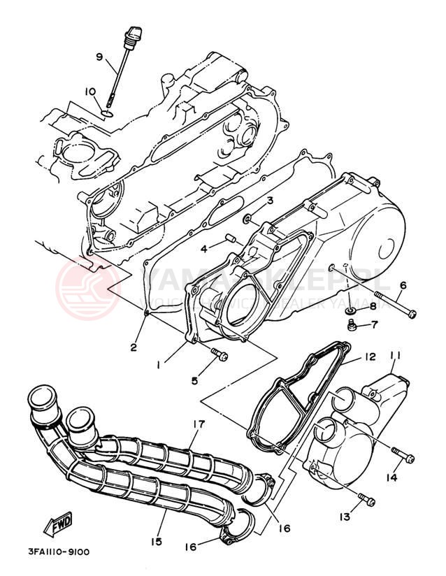 Schemat "Pokrywa silnika" do Yamaha BREEZE YFA1J