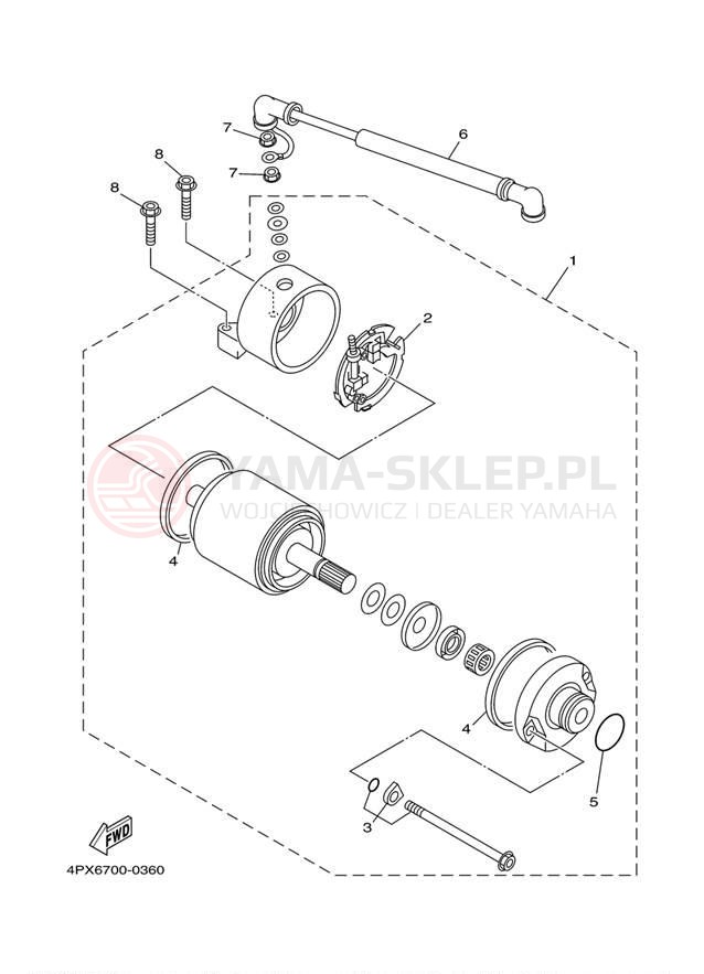 Schemat "rozrusznik" do Yamaha TTR250 TTR250M/TTR250MC