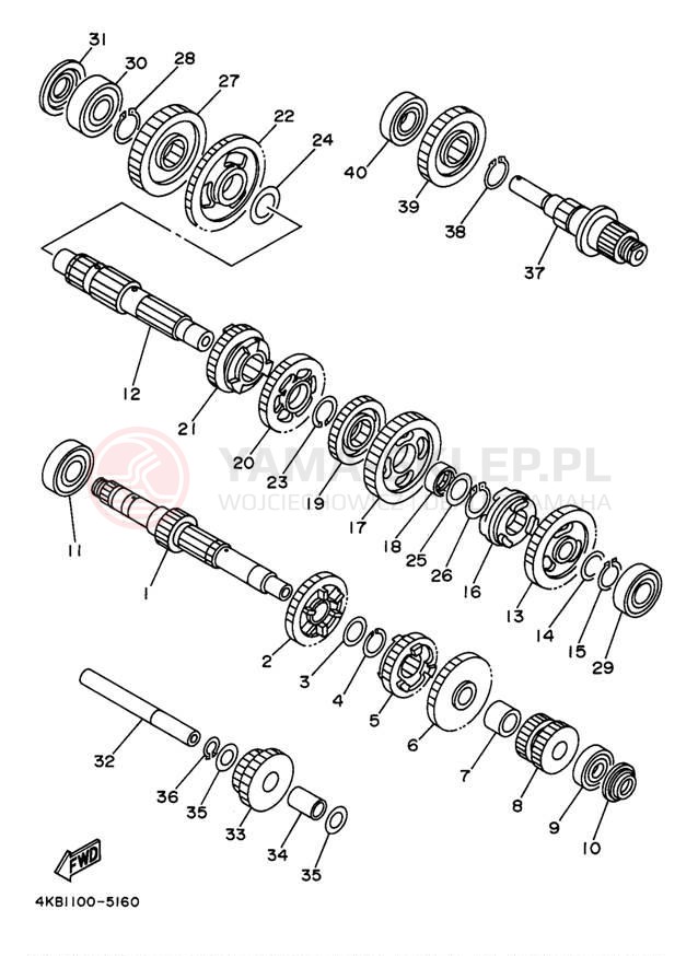 Schemat "Skrzynia biegów " do Yamaha WOLVERINE YFM35FXJ