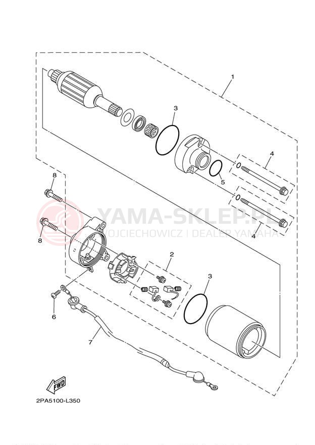 Schemat "rozrusznik" do Yamaha RAPTOR 125 YFM125RDW/YFM125RDL