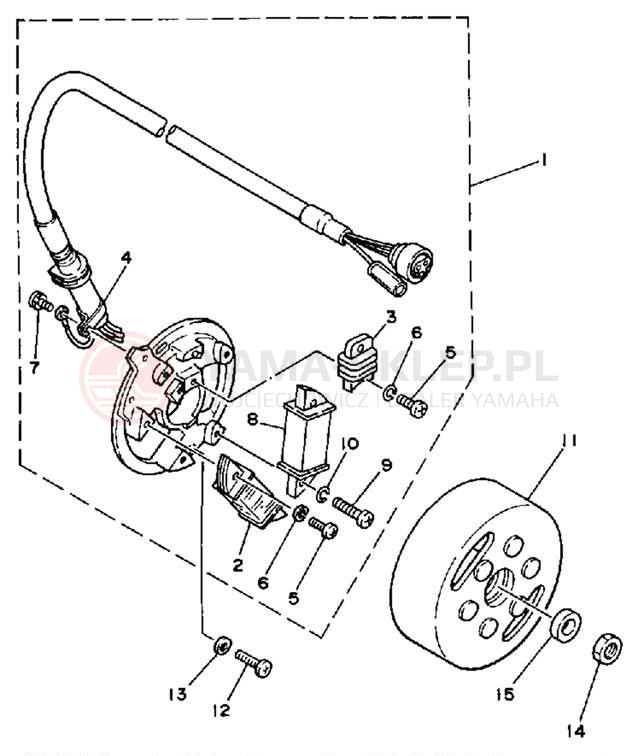 Schemat "prądnica" do Yamaha WR500ZD