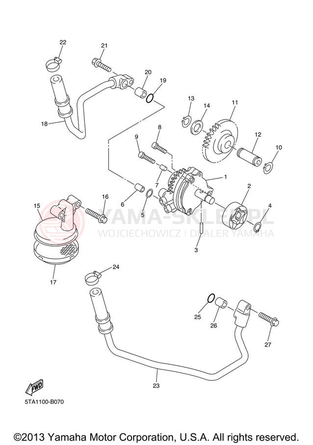Schemat "Pompa olejowa" do Yamaha WR450F WR450FV