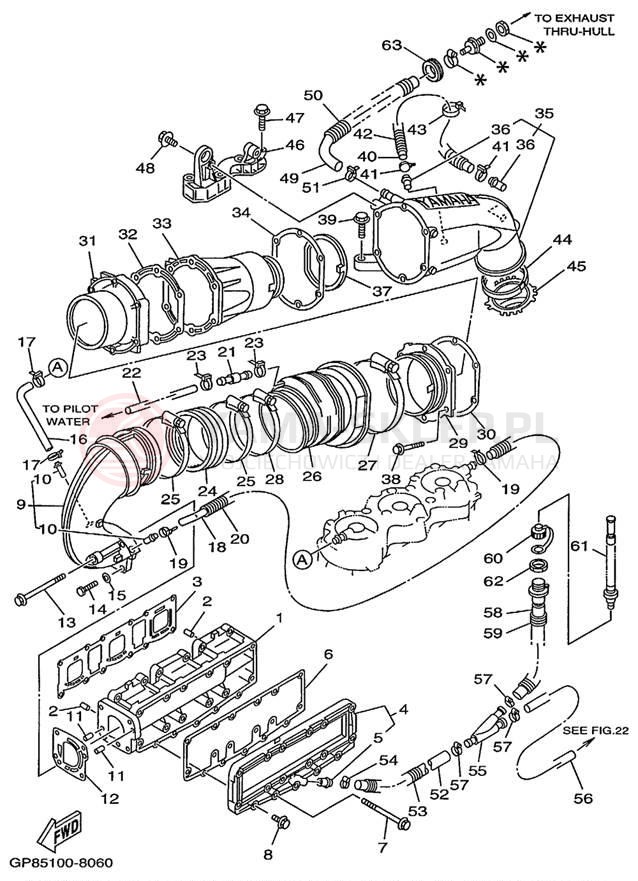 Schemat "Wydech końcowy" do Yamaha EXCITER TWIN EXT1200W