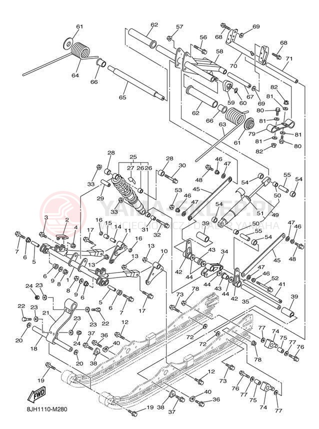 Schemat "Zawieszenie gąsiennicy" do Yamaha FX NYTRO FX10DL