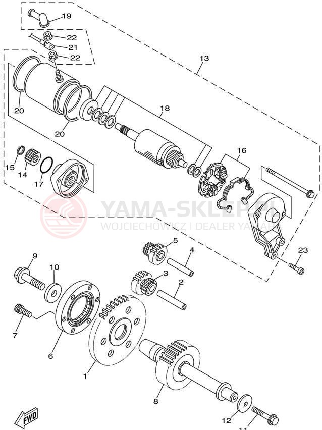 Schemat "rozrusznik" do Yamaha ROAD STAR XV1600AP/XV1600APC
