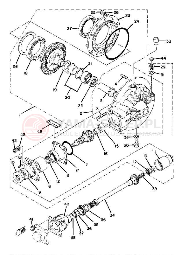 Schemat "Wał napędowy" do Yamaha XS850LG