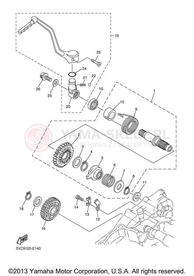 Schemat "rozrusznik" do Yamaha YZ250F YZ250FXL/YZ250FXW