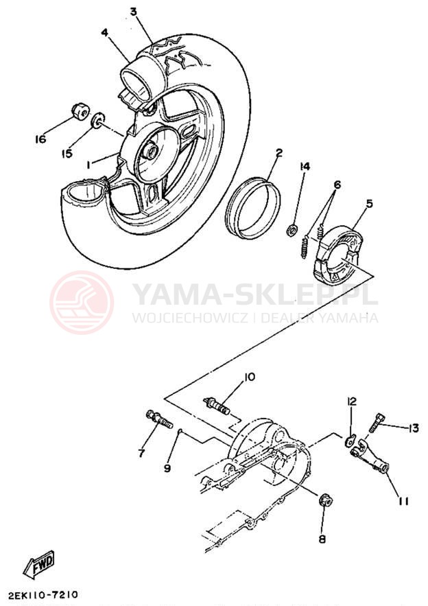 Schemat "Koło tył" do Yamaha SH50B