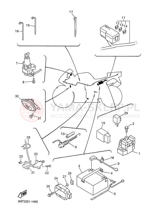 Schemat "układ elektryczny" do Yamaha YZFR6 YZFR6P/YZFR6PC