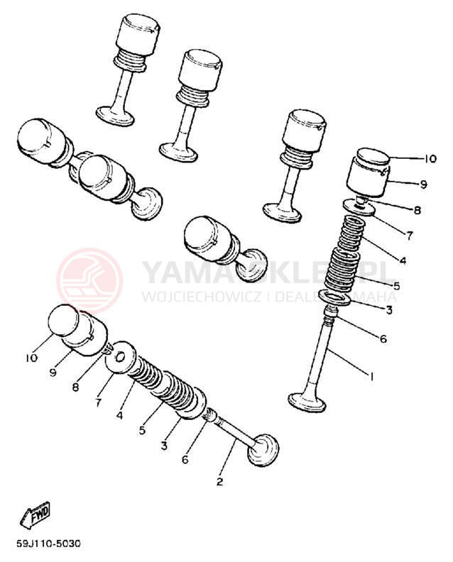 Schemat "zawory" do Yamaha XVZ13DT/XVZ13DTC