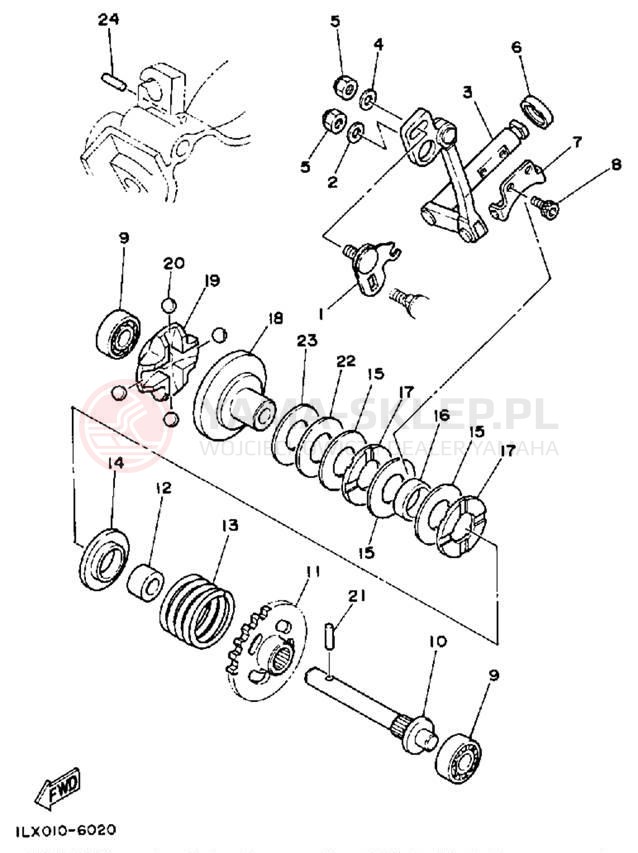 Schemat "Dźwignia zmiany biegów" do Yamaha YZ125U