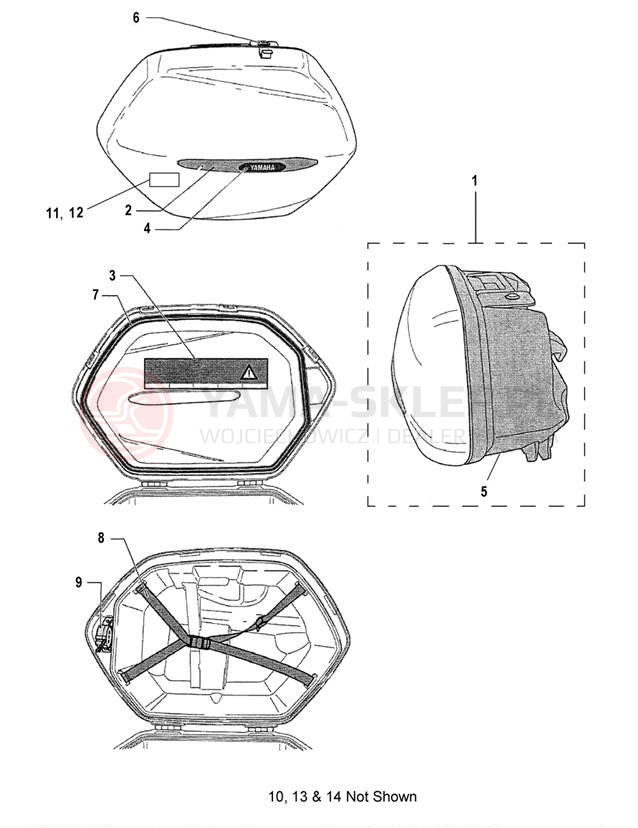 Schemat "Kufry boczne" do Yamaha FJR1300AE FJR13AEW/FJR13AEWC