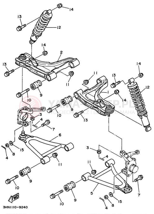 Schemat "Koło przód" do Yamaha KODIAK 4WD YFM400FWH_