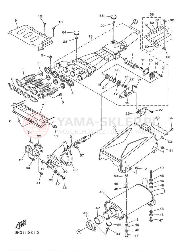 Schemat "Wydech końcowy" do Yamaha APEX XTX RX10PXTBB/RX10PXTBL