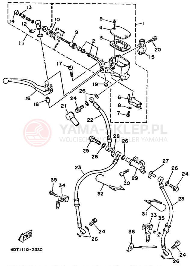 Schemat "Pompa hamulcowa przednia" do Yamaha TDM850 TDM850DC/TDM850D