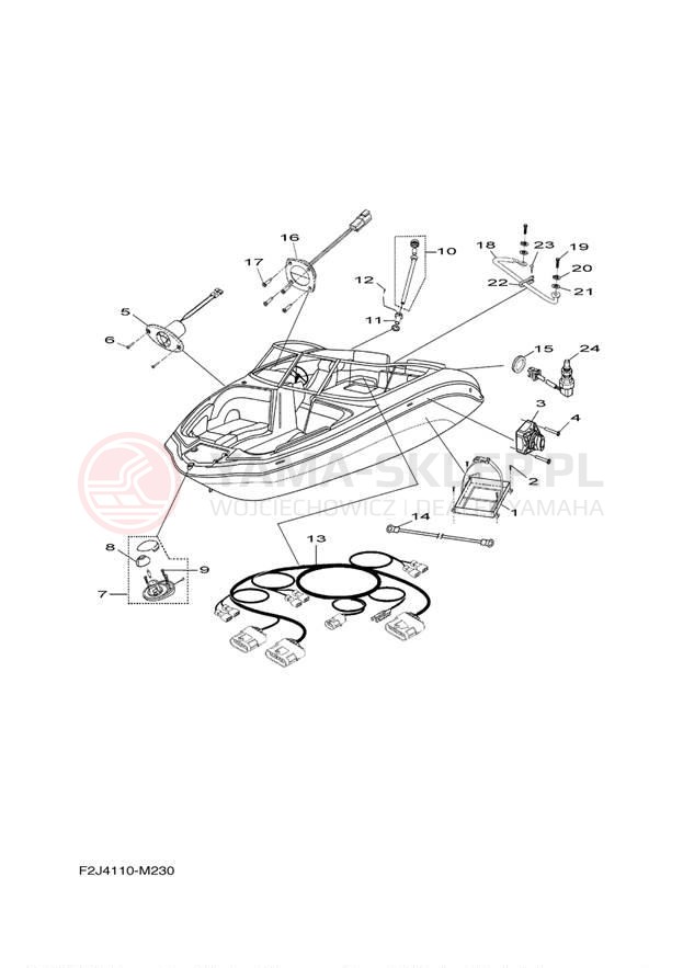 Schemat "układ elektryczny" do Yamaha 212SS XAT1800CM