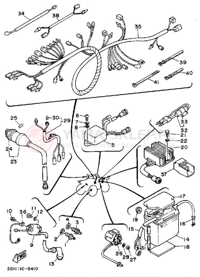 Schemat "układ elektryczny" do Yamaha MOTO-4 YFM250W