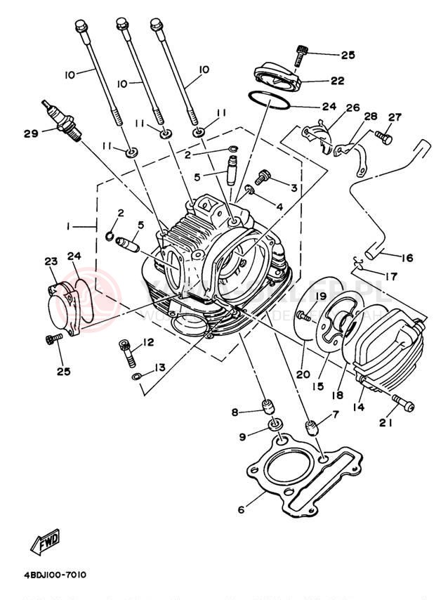 Schemat "głowica" do Yamaha TIMBERWOLF YFB250UK