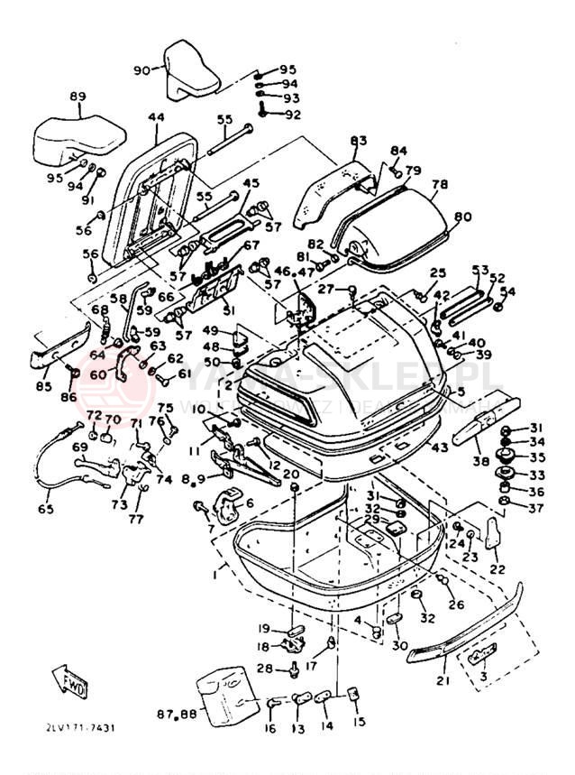 Schemat "schowek" do Yamaha XVZ13TC/XVZ13T