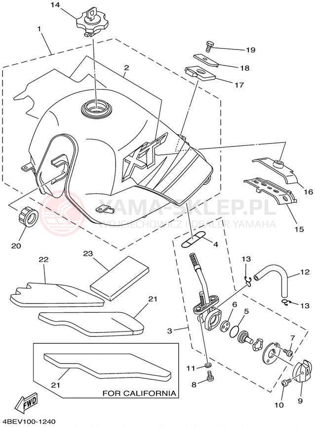 Schemat "zbiornik paliwa" do Yamaha XT225 XT225N/XT225NC
