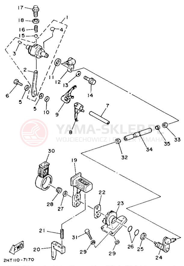 Schemat "dźwignia trybu napędu" do Yamaha MOTO-4 YFM225U