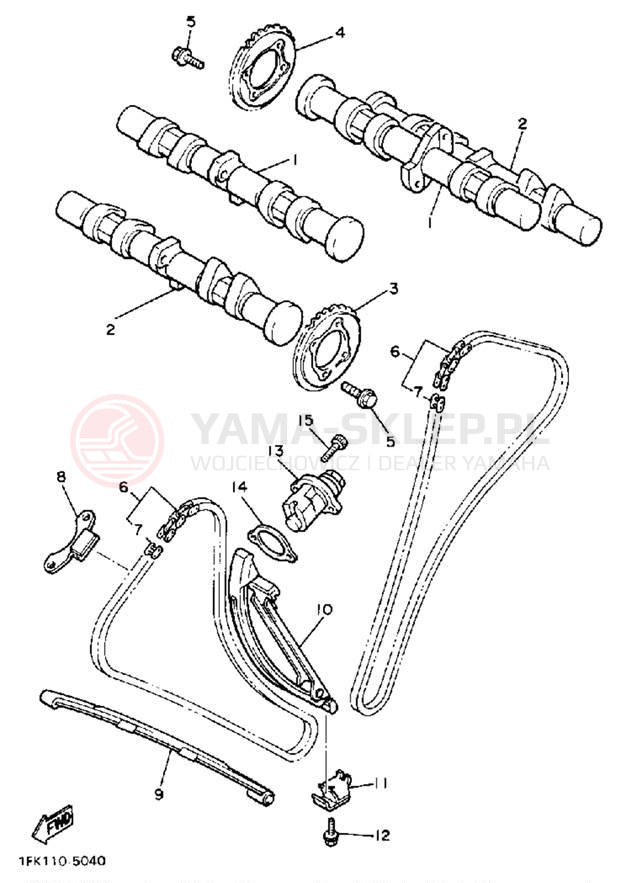 Schemat "Rozrząd - łańcuszek" do Yamaha V-MAX 1200 VMX12U/VMX12UC