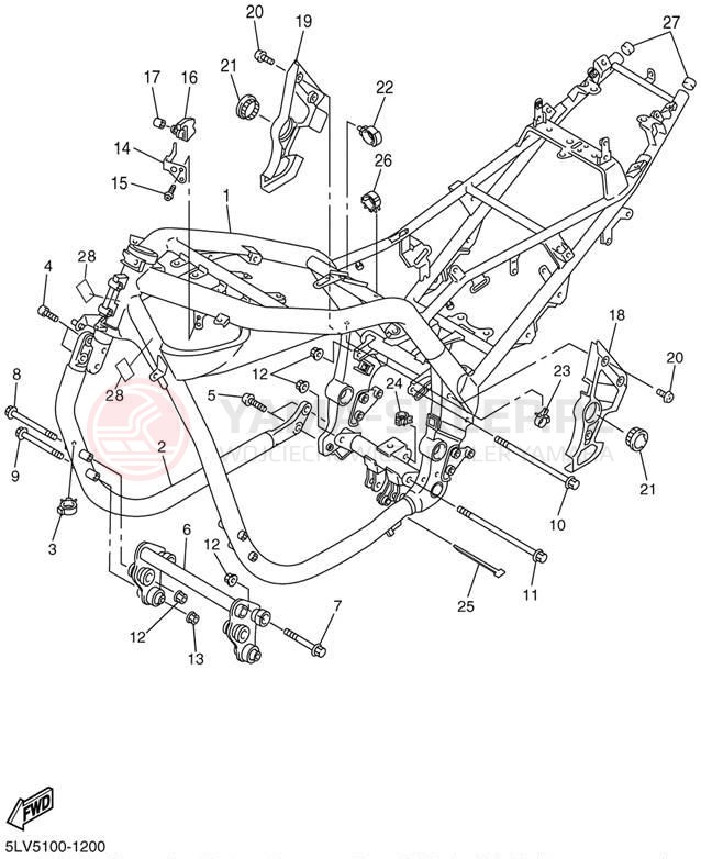 Schemat "rama" do Yamaha FZ-1 FZS1S/FZS1SC