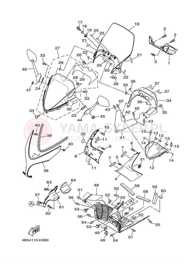 Schemat "Szyba" do Yamaha TMAX XP500YL