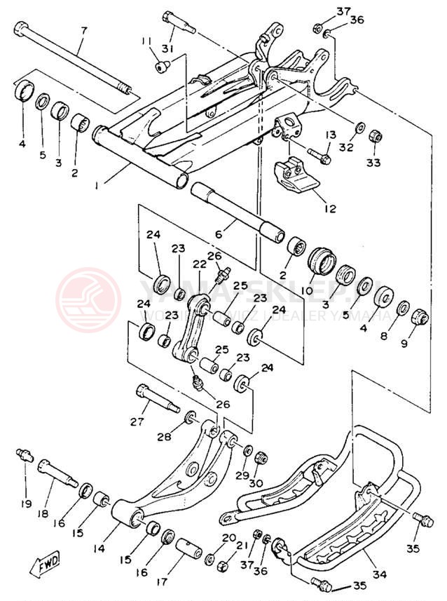 Schemat "wahacz" do Yamaha WARRIOR YFM350XE