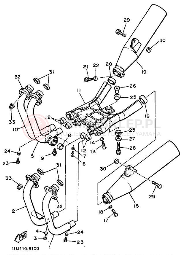 Schemat "Wydech końcowy" do Yamaha RADIAN YX600S/YX600SC