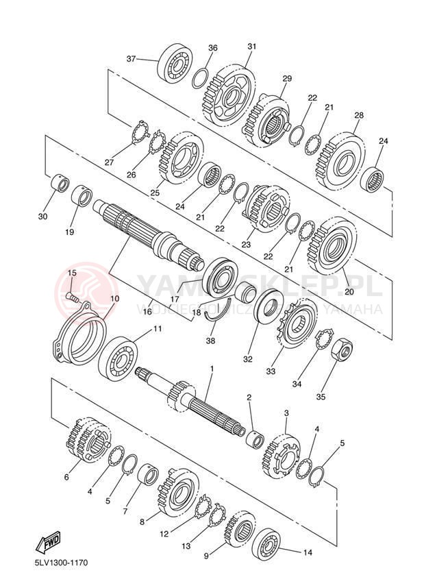 Schemat "Skrzynia biegów " do Yamaha FZ1 FZS1000P/FZS1000PC