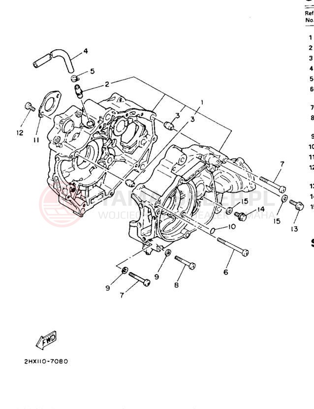 Schemat "Obudowa silnika" do Yamaha YFM100W