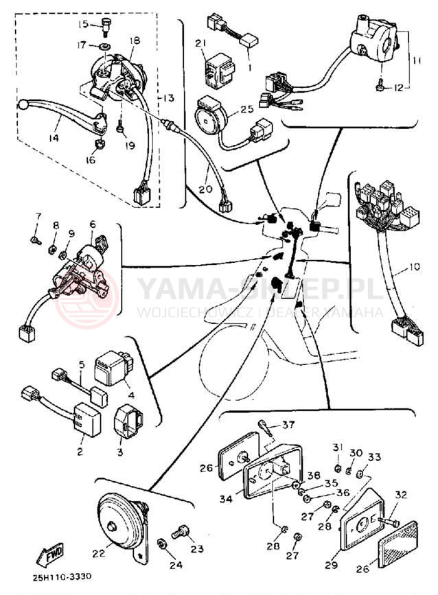 Schemat "układ elektryczny" do Yamaha RIVA 180 XC180K/XC180KC