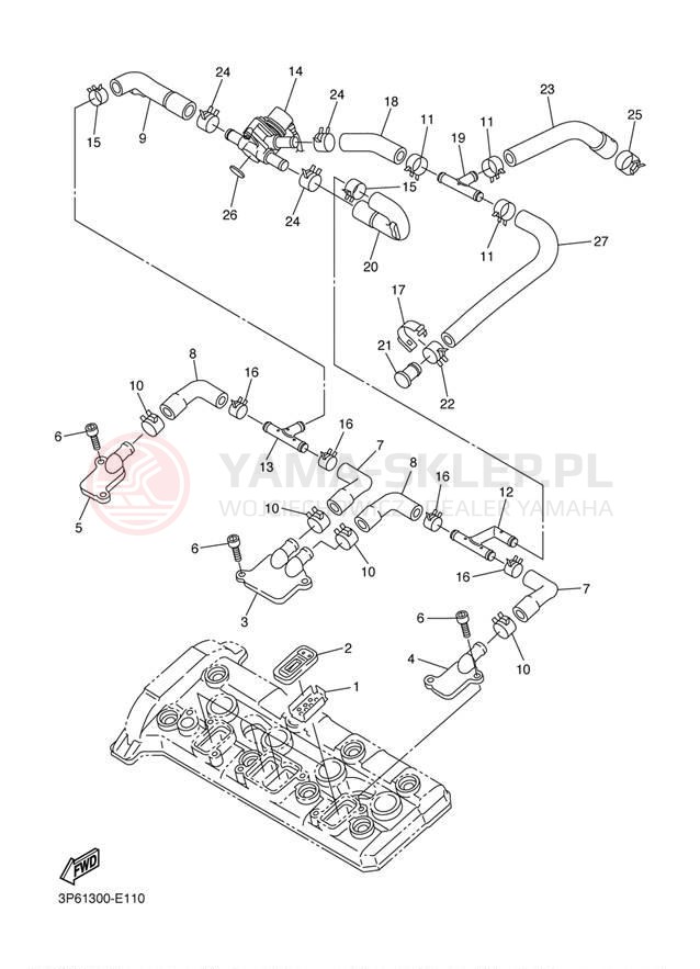 Schemat "System odbioru powietrza" do Yamaha FJR1300AE FJR13AEW/FJR13AEWC